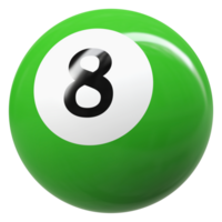 8 numero 3d palla verde png