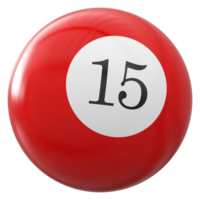 15 numero 3d palla rosso png