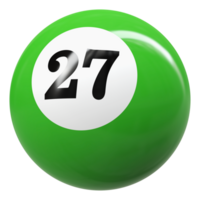 27 número 3d bola verde png