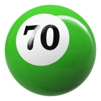 70 número 3d pelota verde png