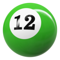 12 number 3d ball green png