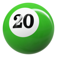 20 nombre 3d Balle vert png