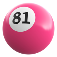 81 number 3d ball pink png