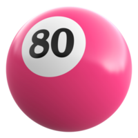 80 Nummer 3d Ball Rosa png