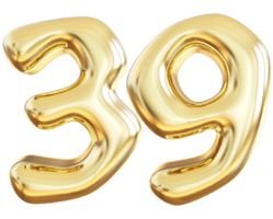 Gold 3d Nummer 39 png