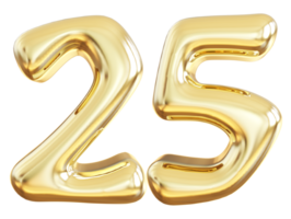 Gold 3d Nummer 25 png