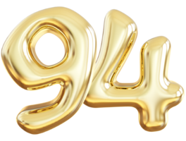 Gold 3d Nummer 94 png