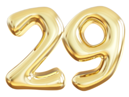 Gold 3d number 29 png