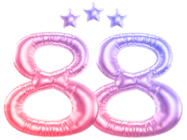 88 año aniversario número degradado png