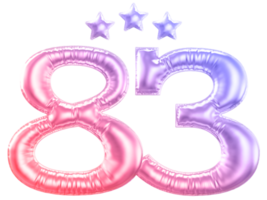 83 year anniversary number gradient png