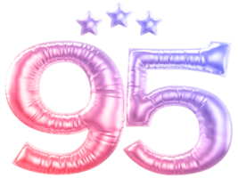 95 año aniversario número degradado png