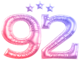 92 year anniversary number gradient png