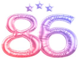 86 year anniversary number gradient png