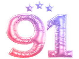 91 year anniversary number gradient png