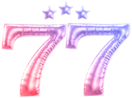 77 ano aniversário número gradiente png