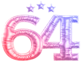 64 année anniversaire nombre pente png