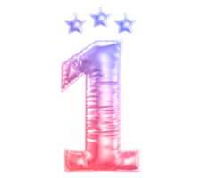 1 year anniversary number gradient png