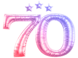 70 ano aniversário número gradiente png