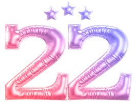 22 year anniversary number gradient png