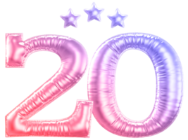 20 year anniversary number gradient png