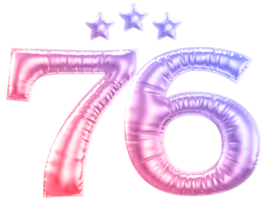 76 année anniversaire nombre pente png