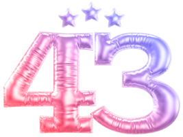 43 year anniversary number gradient png