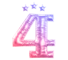 4 year anniversary number gradient png