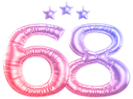 68 year anniversary number gradient png