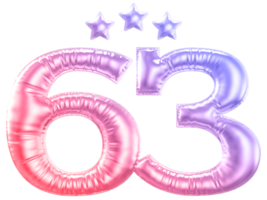 63 año aniversario número degradado png