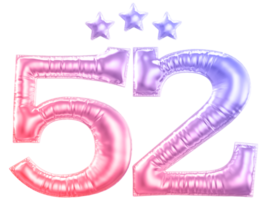 52 ano aniversário número gradiente png