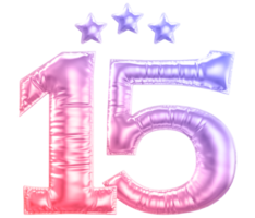 15 year anniversary number gradient png