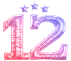 12 year anniversary number gradient png