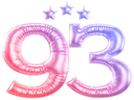 93 ano aniversário número gradiente png