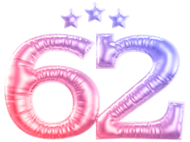 62 year anniversary number gradient png