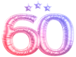 60. ano aniversário número gradiente png