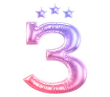 3 year anniversary number gradient png