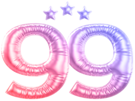 99 year anniversary number gradient png