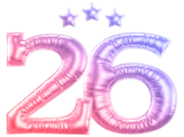 26 year anniversary number gradient png