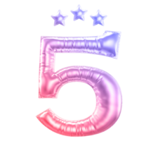 5 year anniversary number gradient png