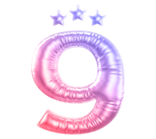 9 year anniversary number gradient png