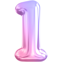 1 numero pendenza 3d rendere png