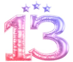 13 year anniversary number gradient png