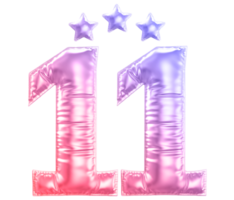 11 year anniversary number gradient png