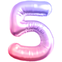 Gradient bubble number 5 png