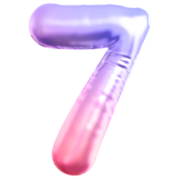 Gradient bubble number 7 png