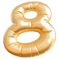 Gold bubble number 8 png