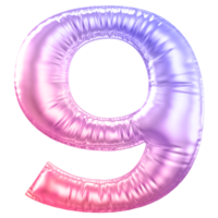 Gradient bubble number 9 png