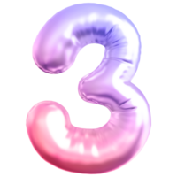 Gradient bubble number 3 png