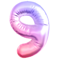 Gradient bubble number 9 png