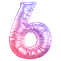 Gradient bubble number 6 png